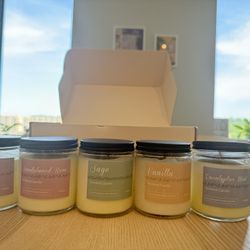 5 Pack Essential Oils Candles 