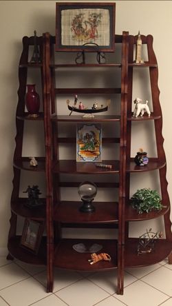 Wooden shelves