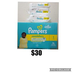 Pampers Size 1 And Wipes