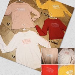 VANS Off The Wall SHIRTS & 2 crop tops-NEW -AUTHENTIC-SIZES LISTED ON PHOTO 