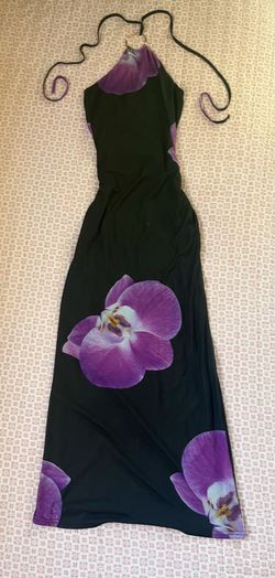 Purple and black floral dress