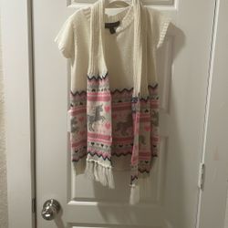 Sweater Dress Unicorn With Scarf Size 5