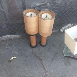 2 Vintage Double Shade  Desk Lamps
