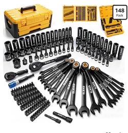 148-Piece Mechanics Tool Set, SAE/Metric 1/4" & 3/8" Drive Socket Set