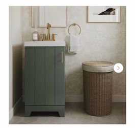 Fernhill 19 in. Single Sink Freestanding Sage Bathroom Vanity with White Cultured Marble Top (Assembled)