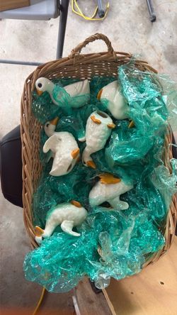 Ceramic Duck Figurines Set