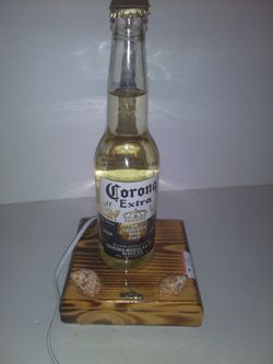 Corona Extra Bottle Beer Pub Bar Club Real Glass w Light Sign Full Size Bottle