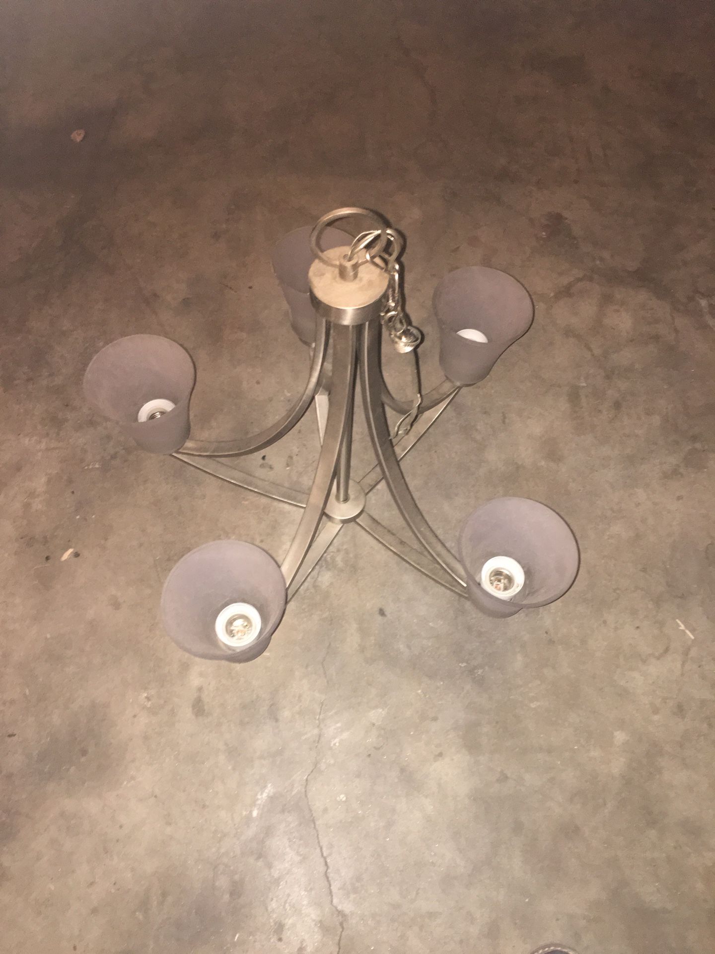 Modern silver chandelier