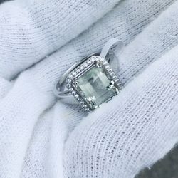 Green Amethyst 925 Sterling Silver 