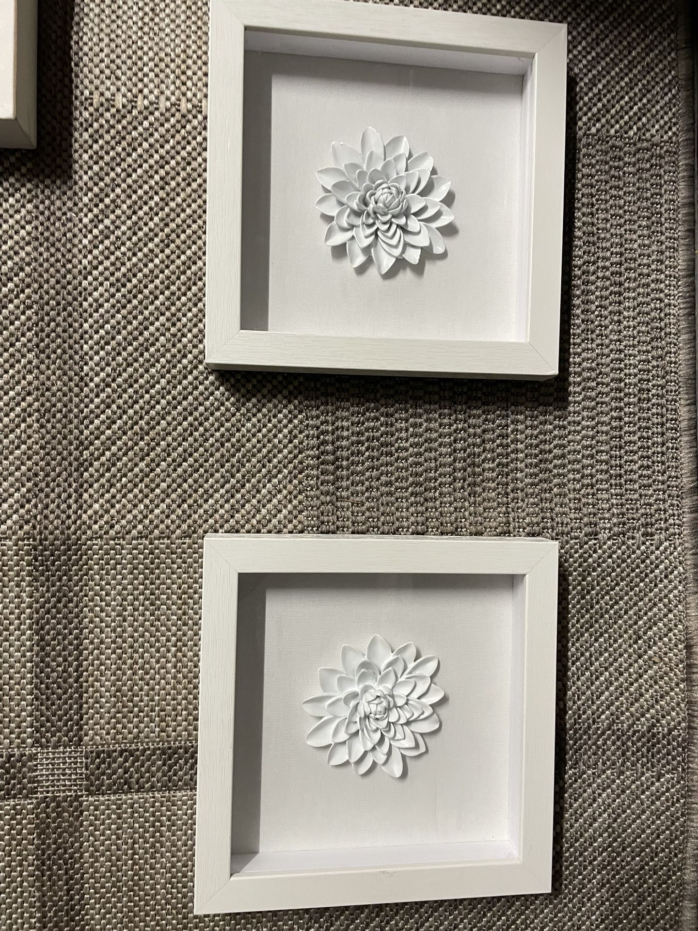Set Of Beautiful White Flower Wall Art