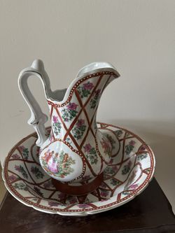 Antique Wash Bowl And Pitcher