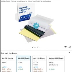  Tattoo Transfer Paper, 100 Sheets of Tattoo Stencil Paper for Tattooing, A4 