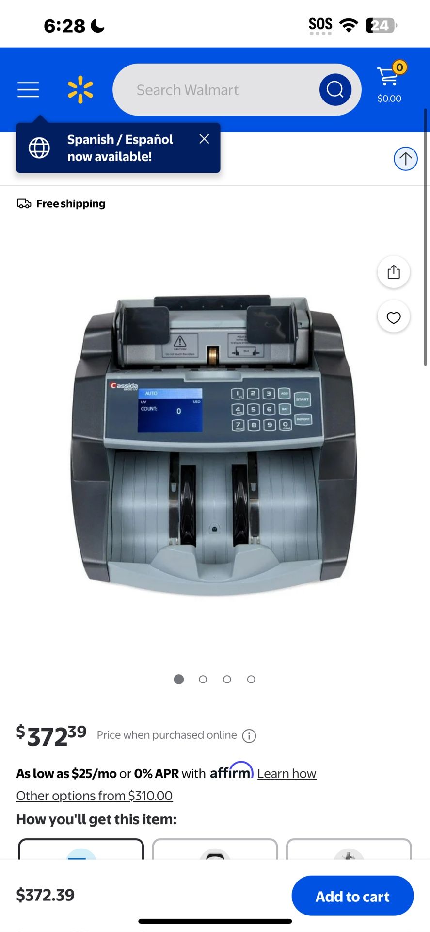 Cassida B-6600U-CAD Currency Value Counter
