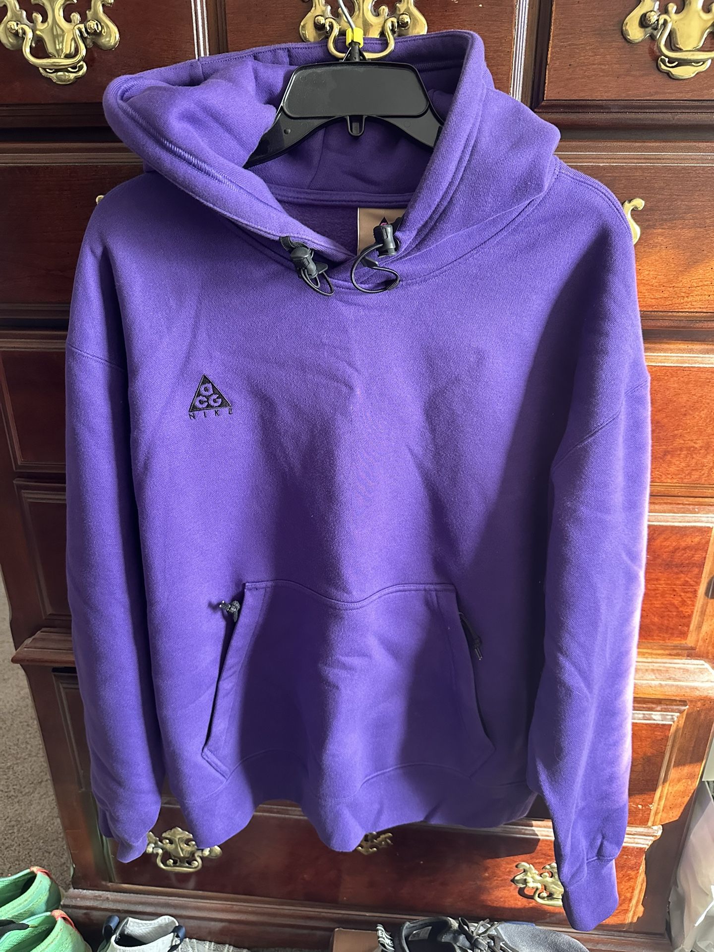 Nike ACG Fleece Hoodie Purple Size Small Pre-owned. 