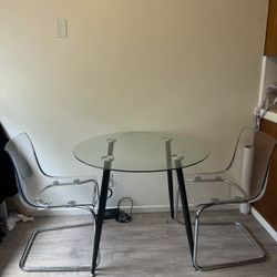 Clear Modern Dining Set 