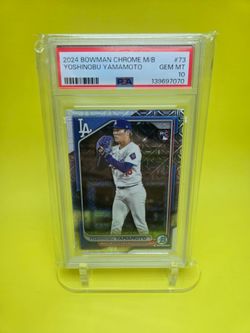 GRADED💥⚾️2024 Bowman Chrome Yoshinobu Yamamoto #73 Mojo Refractor (RC)⚾️💥