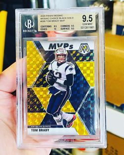 2020 Panini Mosaic Black Gold Choice Prizm Tom Brady BGS 9.5 Gem SSP 4/8 Bucs