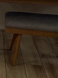 Grey Upholstered Dining Bench