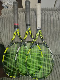 Babolat Pure Aero Tennis Racquets (Lot of 3) - 1 Perfect Condition, 2 Need Restring