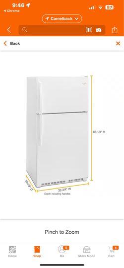 GE white refrigerator 33” BRAND NEW !!
