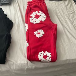 Red Denim Tears Sweatpants