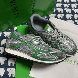  Orbit Retro Lace Up Green And Gray Runner Sneakers 
