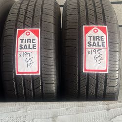 195 65 15 Used Pair Michelin Tires 