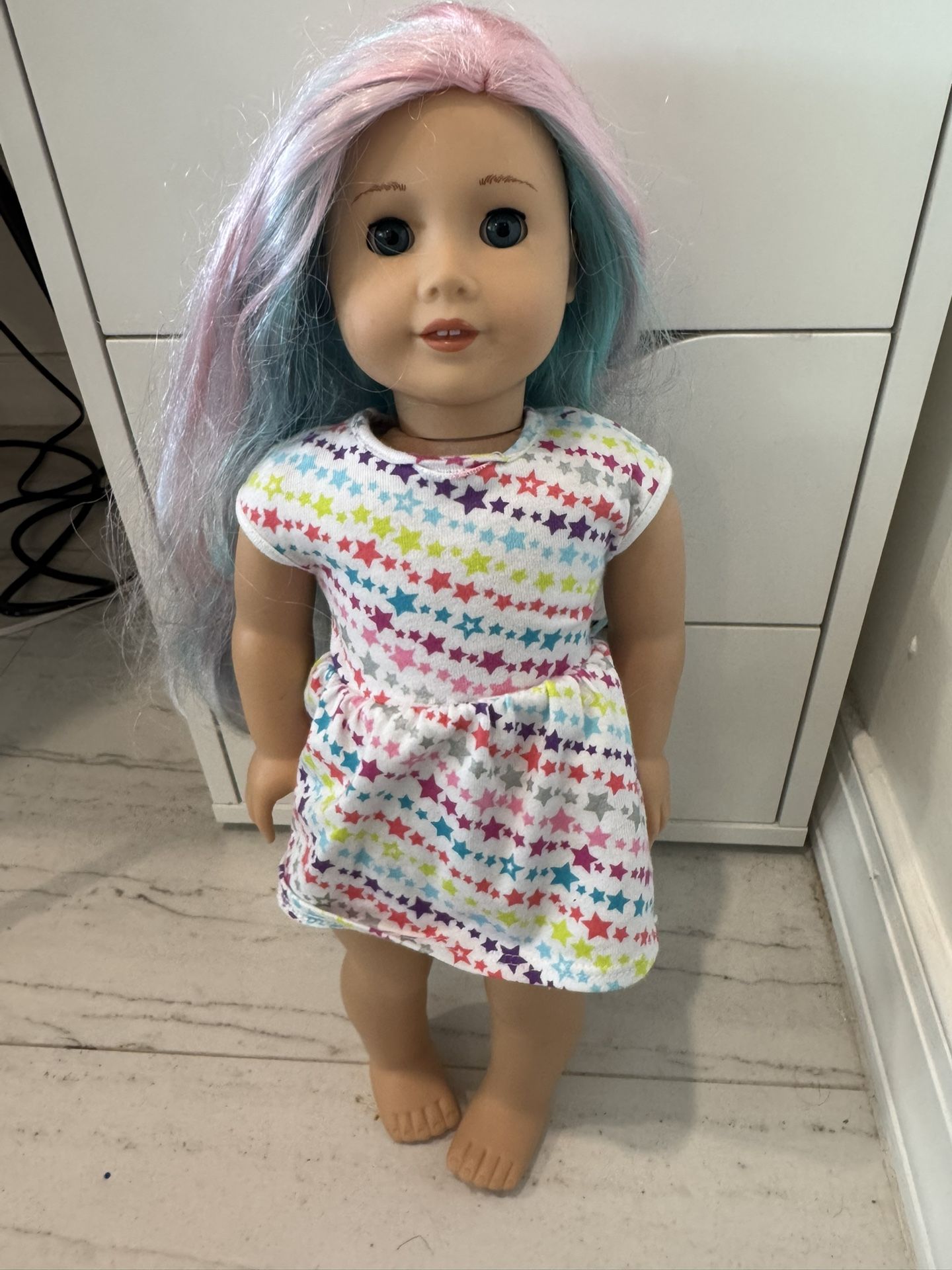 American Girl Truly Me Doll with unicorn hair 
