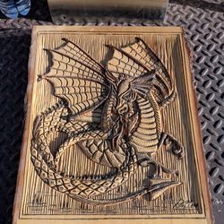  Carved Wooden Dragon