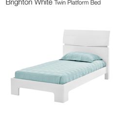 Brighton White Platform Twin Bed