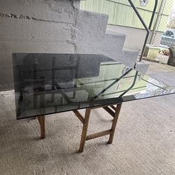 Coffee/Side Table With Tinted Glass Top