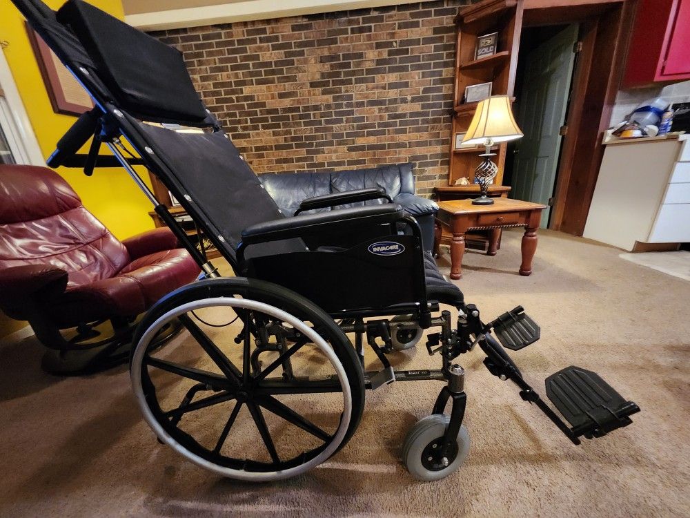 Wheelchair, Invacare Reclining, Folding Wheelchair.
