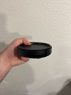 Black drink coasters set
