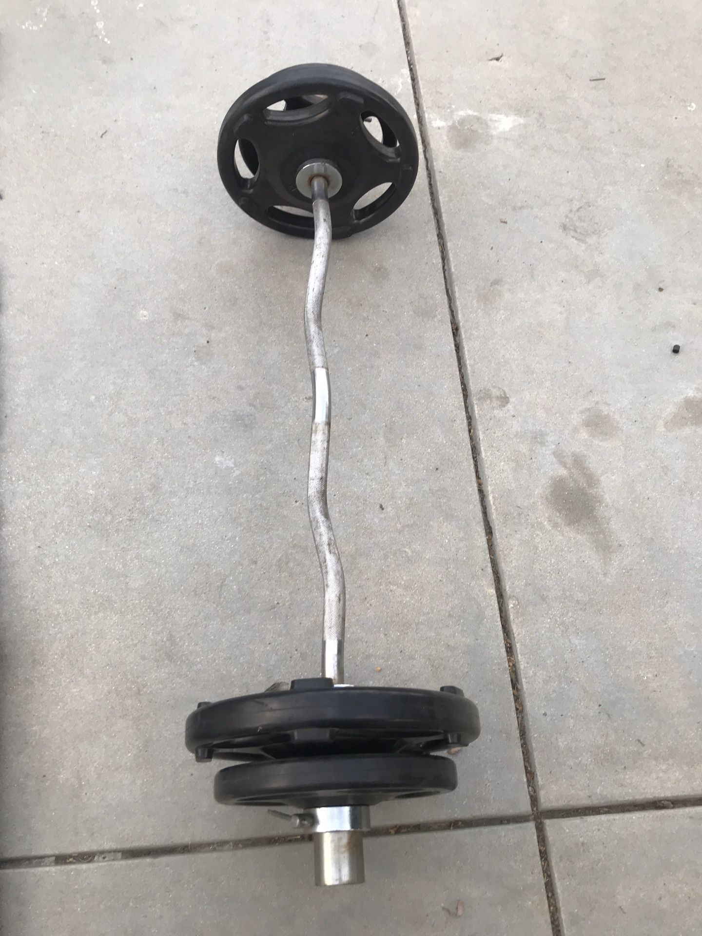 olympic curl bar with hampton weights