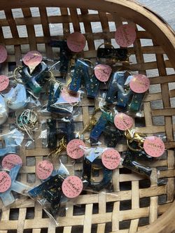 Resin Initial Keychains