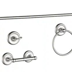 Luxury Bathroom Hardware Accessory Set 4 Pieces Brushed Nickel