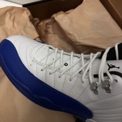 Jordan 12s White And Game Royal Blue Brand New Not Used Size 10.5 Retail Price I Have Receipt From Nike