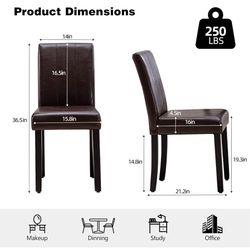 Brand new 4pcs Brown Faux Leather Dining Chair