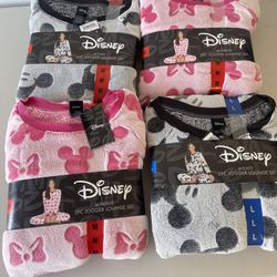 Disney Women's Minnie & Mickey Mouse 2-Piece Jogger Lounge Set Sleepwear Pajamas 