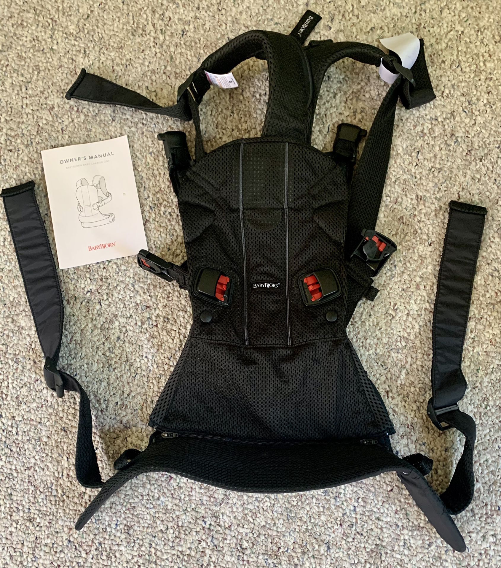 BabyBjörn New Baby Carrier One Air 2019 Edition, Mesh, Black, One Size