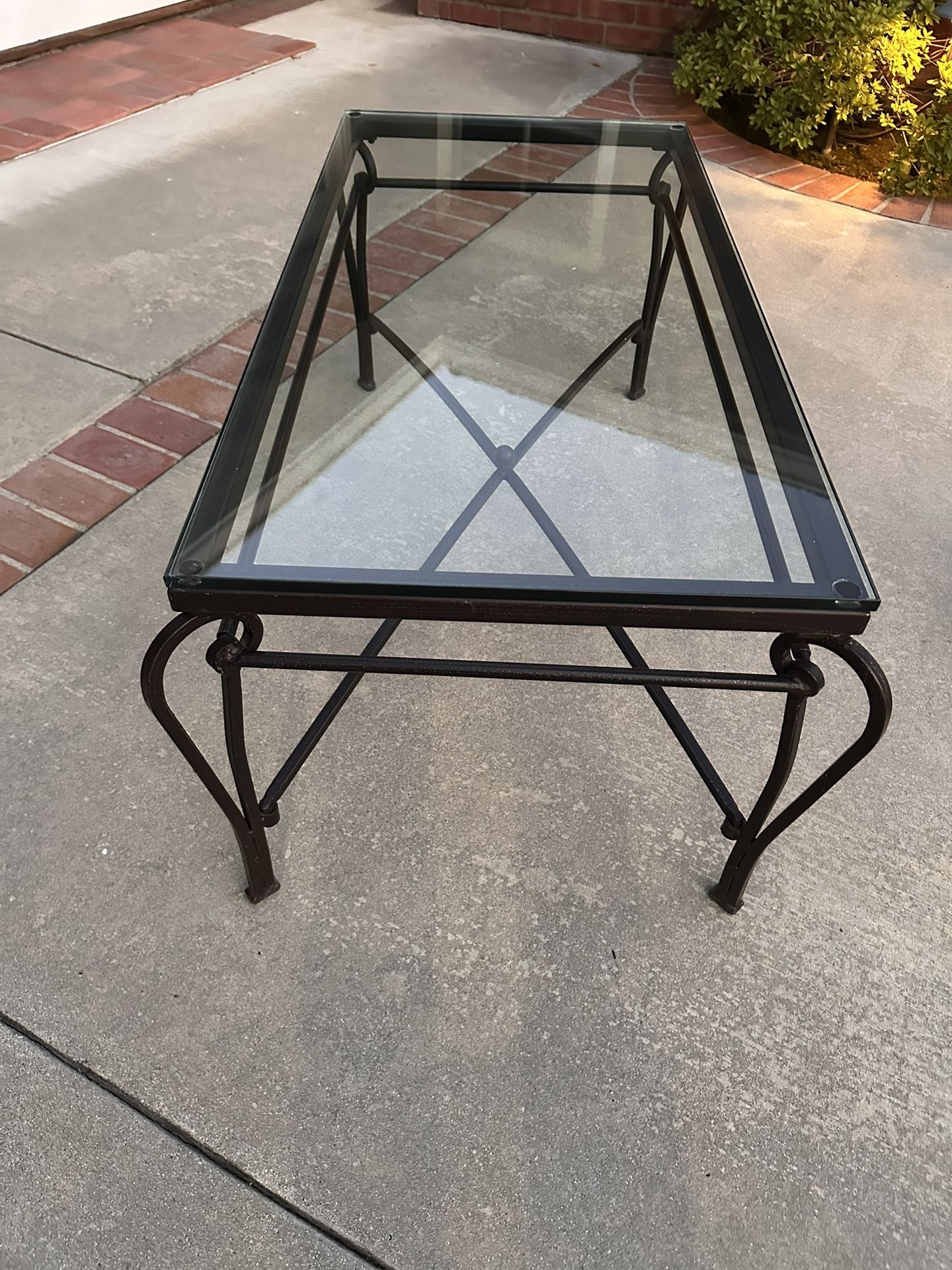 Iron and Glass Coffee Table