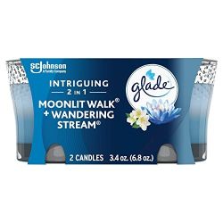 4 Glade Candle Jar, Air Freshener, 2in1, Moonlit Walk & Wandering Stream, 3.4 Oz