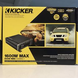 Kicker 1600 Watts Max Bass Amplifier 800 Watts Rms 46CXA800.1T Brand New In Box