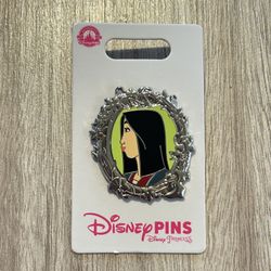 New Disney Pin Princess Mulan Silver Frame Warrior Disneyland