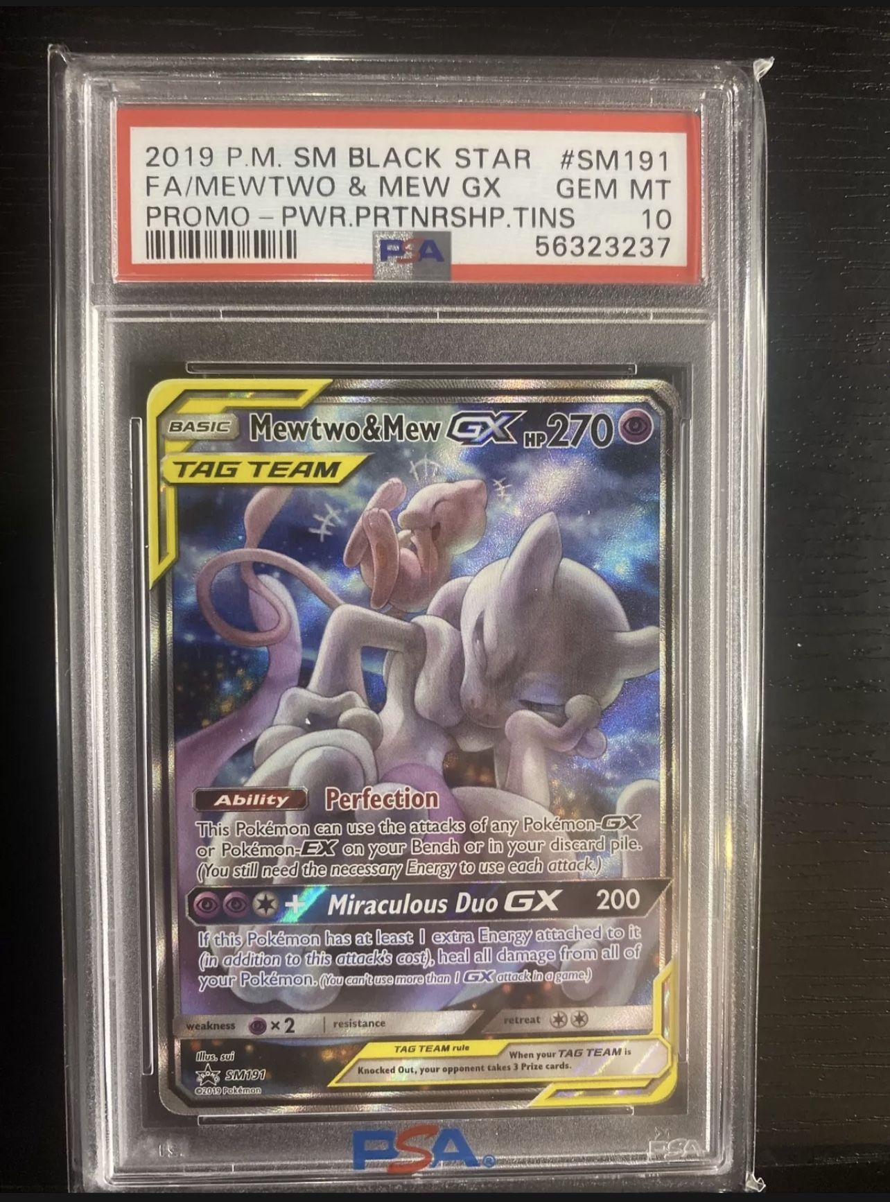 Mewtwo And Mew GX Tag Team Gem Mint 10