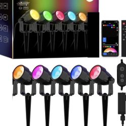 Appeck  5 Pack Smart Landscape Spotlights, Low Voltage IP65 Waterproof - Used