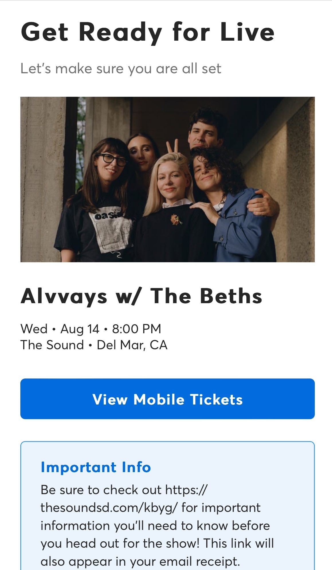 Alvvvays And The Beths August 14
