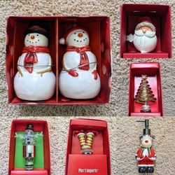 NEW assorted Christmas themed bottle stopper stippers salt pepper shakers shaker set soap dispenser