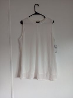 ALYX Women's Round Neck Sleeveless Blouse Size X-LARGE White