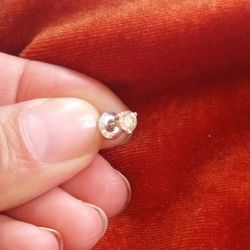 .10 Carat Diamond Stud Earring, 14 k White Gold